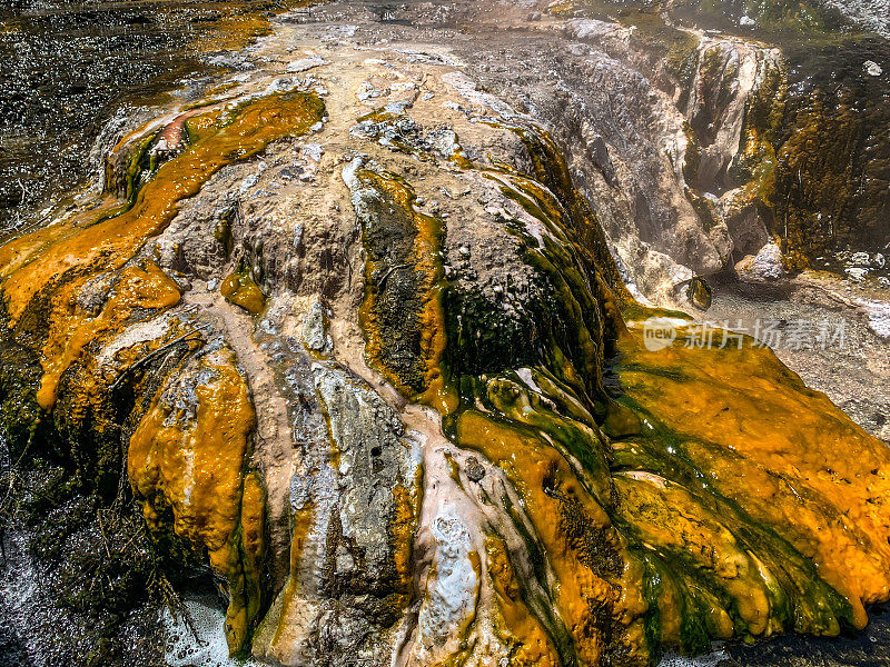 Cascade Terrace和Terracettes, Orakei Korako地热公园和洞穴，隐藏山谷，陶波，新西兰